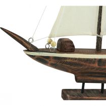 položky Dekorace plachetnice loď dřevo borovice hnědé 22,5×4×29cm