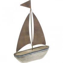 Deco plachetnice dřevěná rez námořní dekorace 16×25cm
