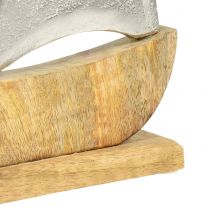 položky Dekorace plachetnice přírodní stříbro mangové dřevo 25,5x4x28,5cm
