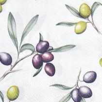 položky Ubrousky stolní dekorace letní olivově zelená fialová 25x25cm 20ks