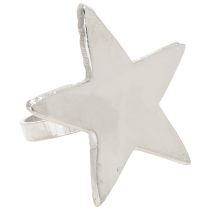 položky Držák na ubrousky, kroužky na ubrousky ve tvaru hvězdy, stříbrný kov, 7 cm, Ø 4 cm, 4 ks