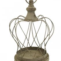Shabby Chic Deco Crown Rustikální kovová korunka na zavěšení V27cm