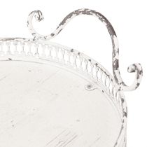 položky Shabby Chic oválný podnos s uchy bílý 36/45cm sada 2 kusů