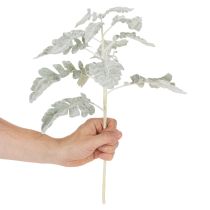 položky Umělá větvička Senecio, stříbrný list, propracovaná výroba, 45 cm, 3 kusy