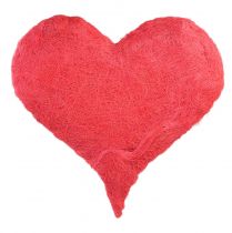 Dekorace srdce se sisalovými vlákny v růžovém sisalovém srdci 40x40cm