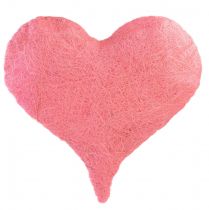 položky Dekorace srdce se sisalovými vlákny světle růžové sisalové srdce 40x40cm
