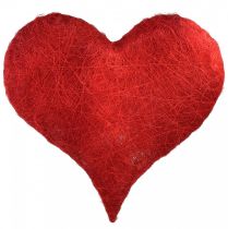 položky Dekorace srdce sisalové srdce se sisalovými vlákny v červené barvě 40x40cm