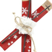 položky Lyžařský pár červený k zavěšení vánoční stromeček 13,7cm x 7cm 3ks