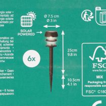 položky Solární zahradní světla s hrotem do země, venkovní lampy na zahradní cesty, 35 cm, 6 kusů