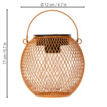 položky Solární LED lucerna pro atmosférické osvětlení zahrady v atraktivním kovovém designu, 12 cm