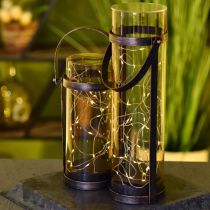Zahradní lampa, solární lucerna, světelná trubice na dekoraci LED teplá bílá H35cm