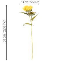 položky Umělá slunečnice s realistickými listy a květy, 58 cm, 3 kusy