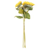položky Umělá slunečnice s realistickými listy a květy, 58 cm, 3 kusy