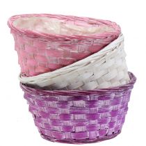 položky Miska na třísky kulatá fialová/bílá/růžová Ø19cm 8 ks