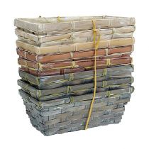 položky Sada košů na třísky bílá, šedá, hnědá 8 kusů 20cm x 11cm