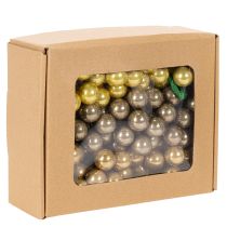 položky Mini vánoční ozdoby na drátu, zrcadlové bobule, lesklé, 20 mm, 140 kusů