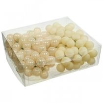 položky Mini vánoční ozdoby krémová směs matná/lesklá Ø25mm 140ks