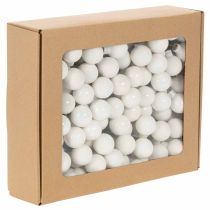 položky Zrcadlové mini skleněné kuličky na drátu s motivem bobulí, bílé, 25 mm, 140 kusů