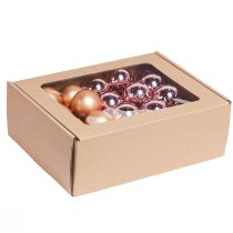 položky Zrcadlové bobule skleněné kuličky drát meruňkově růžový Ø40mm 32 ks