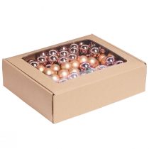 položky Zrcadlové bobule vánoční sklenice meruňková růžová Ø25mm 140 ks