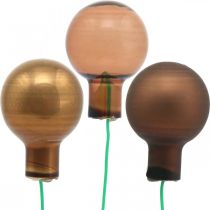 Mini vánoční koule hnědé skleněné zrcadlo bobule Ø20mm mix 140ks