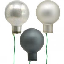 položky Mini vánoční koule stříbrné, antracitové zrcadlové bobule Ø25mm 140 kusů