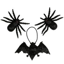 položky Figurky pavouka, netopýra černé 10cm, 14cm 3 ks