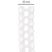 položky Dekorativní stuha s krajkou, bavlněná, jemný okraj, na roli, šířka 25 mm, délka 10 m
