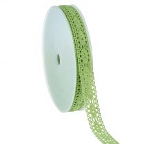 položky Krajková stuha ozdobná stuha zelená B18mm 20m