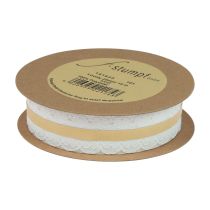 položky Krajková stuha srdíčka ozdobná stuha krajka bílá 25mm 15m