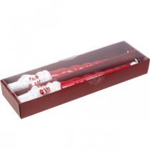 položky Svíčka sněhulák kuželová vánoční červená 26cm 2ks