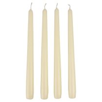 Kuželové svíčky, tyčové svíčky, bílá slonová kost, 250/23 mm, 12 kusů