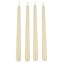 Kuželové svíčky, tyčové svíčky, bílá slonová kost, 250/23 mm, 12 kusů