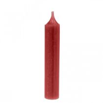 Tyčinková svíčka červená svíčky rubínově červená 120mm/Ø21mm 6ks