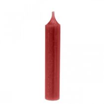 položky Kuželová svíčka červená jednobarevné svíčky rubínově červená 120mm/Ø21mm 6 ks