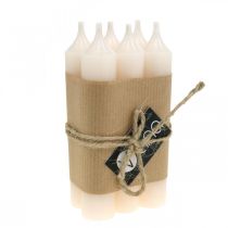 položky Tyčová svíčka bílá krémová dekorace na svíčku 120mm/Ø21mm 6 ks