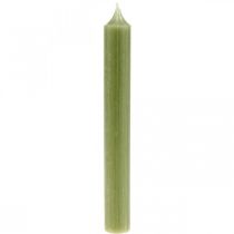 Tyčinková svíčka zelená voskové svíčky 180mm/Ø21mm 6ks