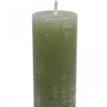položky Jednobarevné svíčky olivově zelené tyčinkové svíčky 34×240mm 4 ks