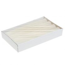 položky Jednobarevné krémové kuželové svíčky, 34 mm x 240 mm, 4 kusy