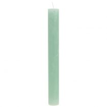 položky Kuželové svíčky jednobarevné světle zelené 34mm x 300mm 4ks