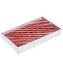 položky Jednobarevné červené svíčky ve tvaru kužele, 34 mm x 240 mm, 4 kusy