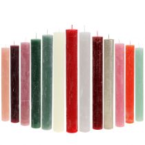 Svíčky probarvené různými barvami 34mm x 240mm 4ks