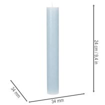 položky Modrá kuželová svíčka na svícny a dekoraci stolu, 34x240mm, 4 kusy