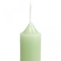 Svíčky krátké zelené svíčky mint Ø22/110mm 6ks