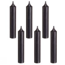 položky Kuželové svíčky krátké malé svíčky černé 110mm Ø21mm 6 ks svazek