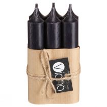 položky Kuželové svíčky krátké malé svíčky černé 110mm Ø21mm 6 ks svazek