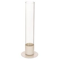 položky Moderní kuželový svícen se skleněným válcem a podstavcem, 31 cm