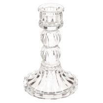 položky Průhledný svícen, klasický design, dekorace na stůl, 12 cm, 2 kusy
