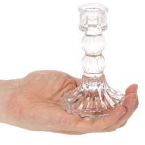 položky Průhledný svícen, klasický design, dekorace na stůl, 12 cm, 2 kusy