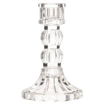 položky Průhledný svícen, klasický design, dekorace na stůl, 12 cm, 2 kusy